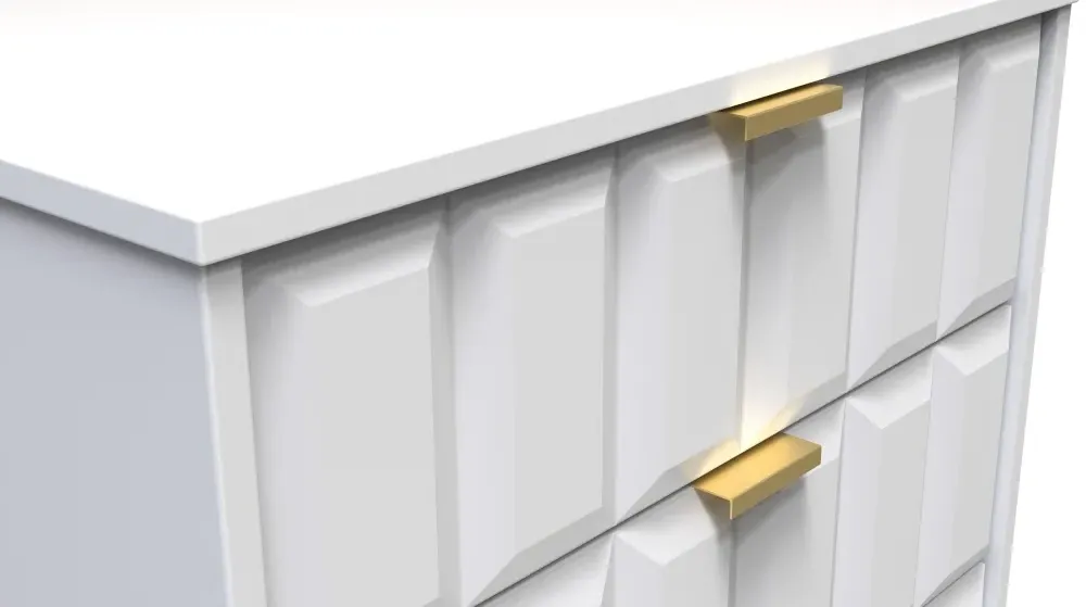 Cube 3 Drawer Midi Chest with Hairpin Legs - White Matt