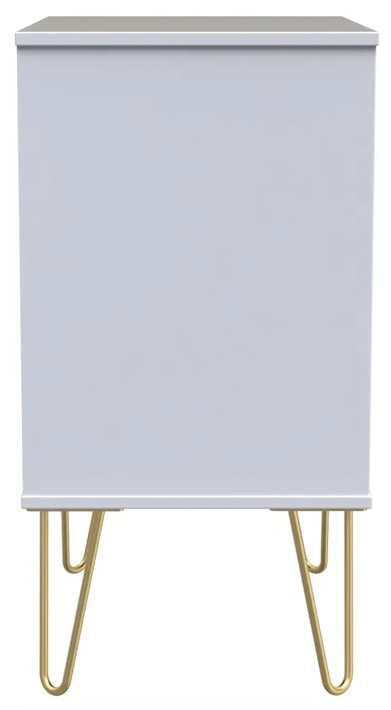 Cube 3 Drawer Midi Chest with Hairpin Legs - White Matt