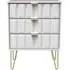 Cube 3 Drawer Midi Chest with Hairpin Legs - White Matt