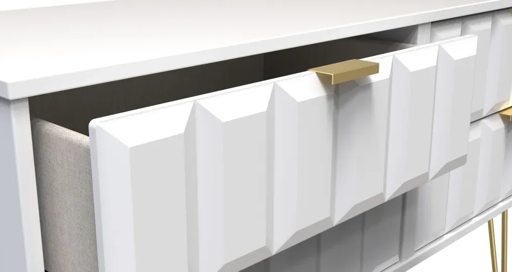 Cube 4 Drawer Bed Box with Hairpin Legs - White