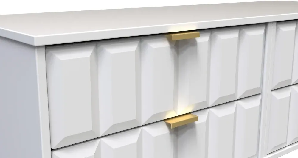 Cube 4 Drawer Bed Box with Hairpin Legs - White