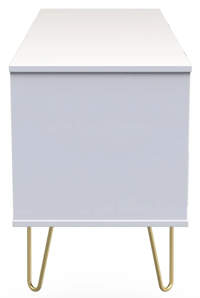 Cube 4 Drawer Bed Box with Hairpin Legs - White