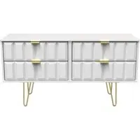 Cube 4 Drawer Bed Box with Hairpin Legs - White