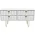 Cube 4 Drawer Bed Box with Hairpin Legs - White