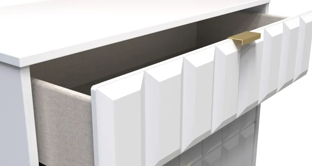 Cube 4 Drawer Chest with Hairpin Legs - White