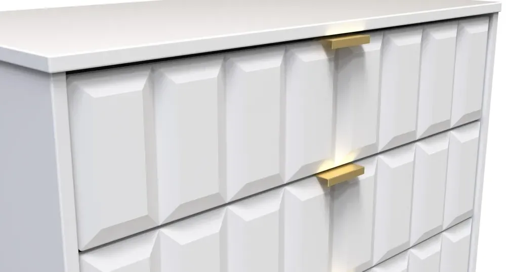 Cube 4 Drawer Chest with Hairpin Legs - White