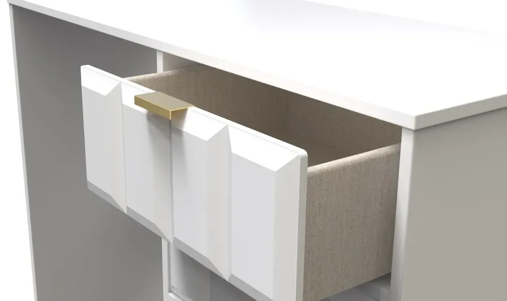 Cube 4 Drawer Desk - White Matt