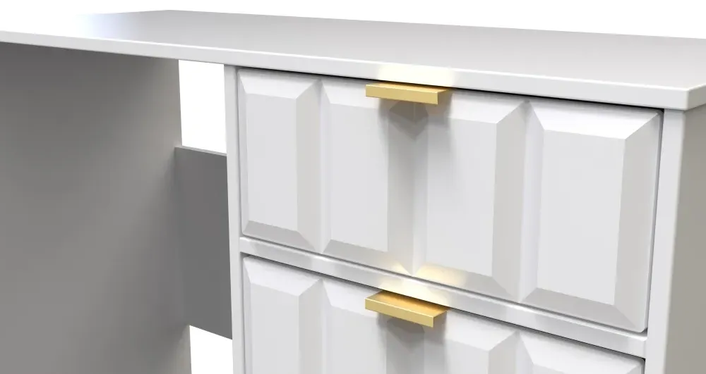 Cube 4 Drawer Desk - White Matt