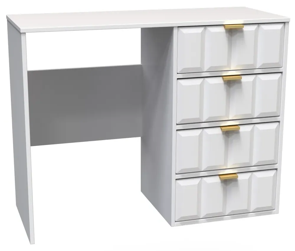 Cube 4 Drawer Desk - White Matt
