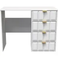 Cube 4 Drawer Desk - White Matt