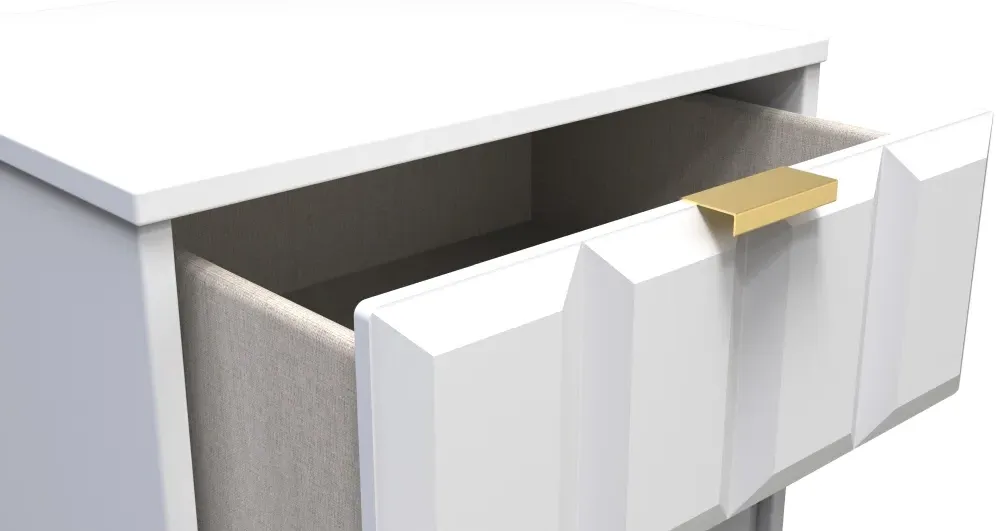 Cube 5 Drawer Narrow Chest with Hairpin Legs - White