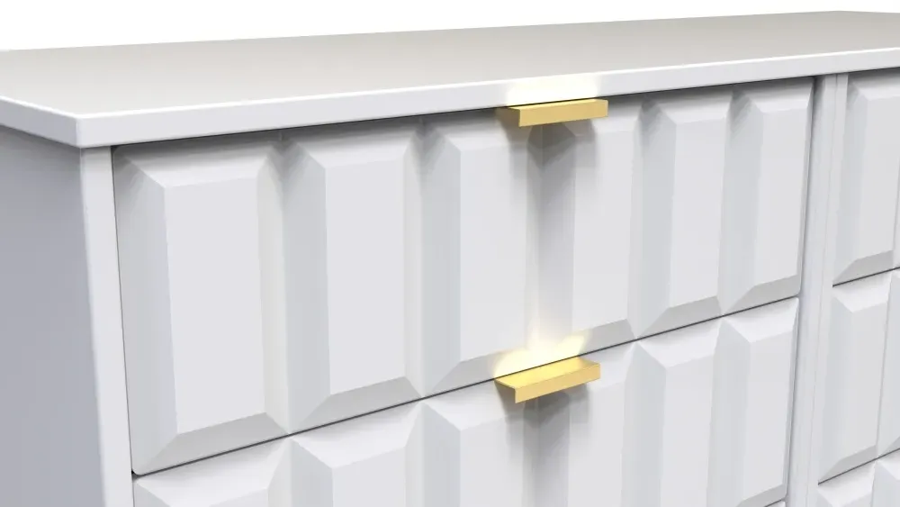 Cube 6 Drawer Midi Chest with Hairpin Legs - White