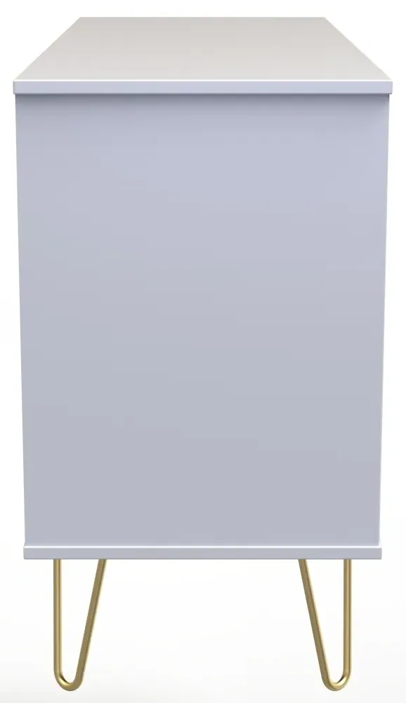 Cube 6 Drawer Midi Chest with Hairpin Legs - White