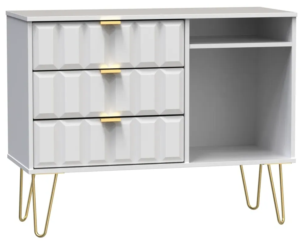 Cube 95cm TV Unit with Hairpin Legs - White Matt