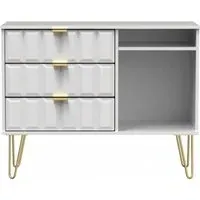 Cube 95cm TV Unit with Hairpin Legs - White Matt