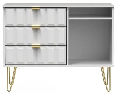 Cube 95cm TV Unit with Hairpin Legs - White Matt image
