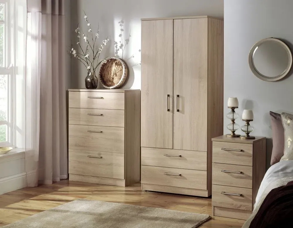 Devon 2 Door 2 Drawer Double Wardrobe - Bardolino