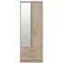 Devon 2 Door Tall Wardrobe with Mirror - Oak Effect