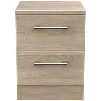 Devon 2 Drawer Bedside Cabinet - Bardolino, Oak Effect