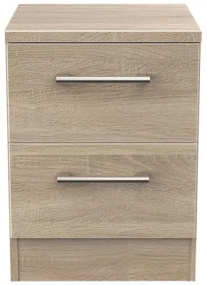 Devon 2 Drawer Bedside Cabinet - Bardolino, Oak Effect image