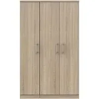 Devon 3 Door Tall Wardrobe - Bardolino, Oak Effect