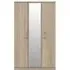 Devon 3-Door Wardrobe with Mirror - Oak Effect