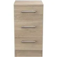 Devon 3 Drawer Bedside Cabinet - Bardolino, Oak Effect