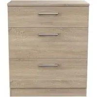 Devon 3 Drawer Deep Chest - Oak Effect