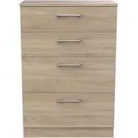 Devon 4 Drawer Deep Chest - Bardolino, Oak Effect
