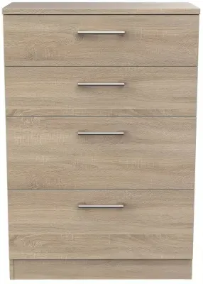 Devon 4 Drawer Deep Chest - Bardolino, Oak Effect image