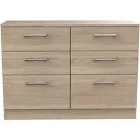 Devon 6 Drawer Midi Chest - Oak Effect