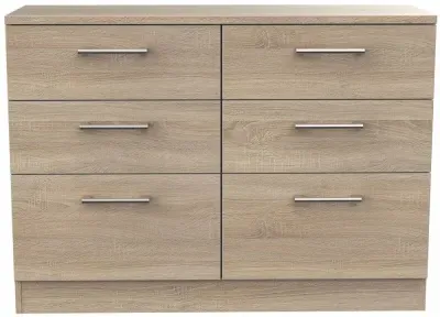 Devon 6 Drawer Midi Chest - Oak Effect image
