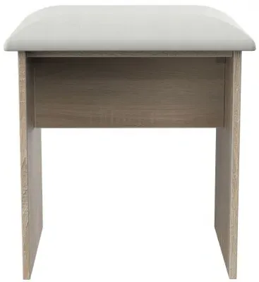 Devon Oak Effect Padded Dressing Stool - Bardolino image