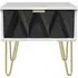 Diamond 1 Drawer Bedside Cabinet with Hairpin Legs - White