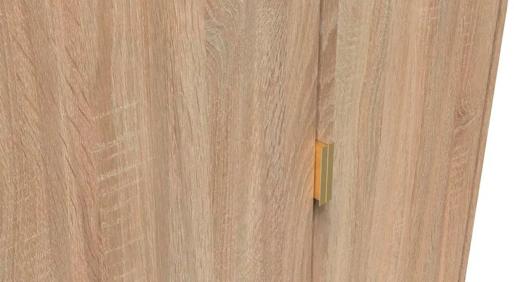 Diamond 2 Door 2 Drawer Tall Wardrobe - Bardolino Oak