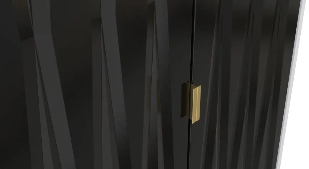 Diamond 2 Door 2 Drawer Tall Wardrobe - Black and White