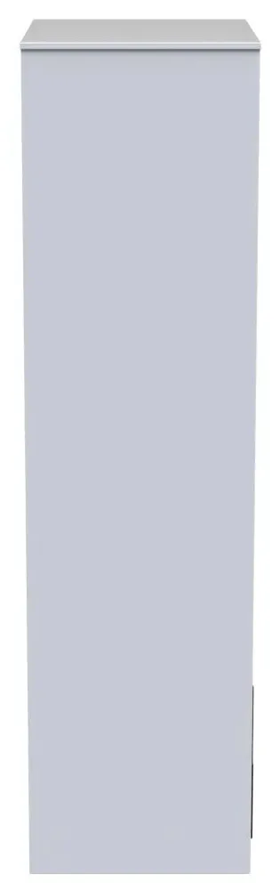 Diamond 2 Door 2 Drawer Tall Wardrobe - Black and White