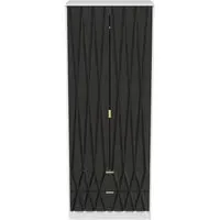 Diamond 2 Door 2 Drawer Tall Wardrobe - Black and White