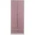 Diamond 2 Door 2 Drawer Tall Wardrobe - Pink, White