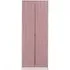 Diamond 2 Door Tall Wardrobe - Pink, White