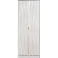 Diamond 2 Door Tall Wardrobe - White
