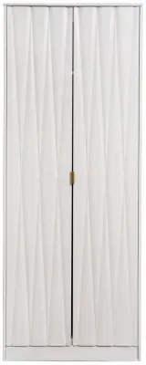 Diamond 2 Door Tall Wardrobe - White image