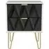 Diamond 2 Drawer Bedside Cabinet with Hairpin Legs - White