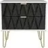 Diamond 2 Drawer Bedside Cabinet with Hairpin Legs - White