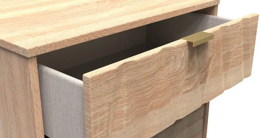 Diamond 3 Drawer Midi Chest with Hairpin Legs - Bardolino Oak