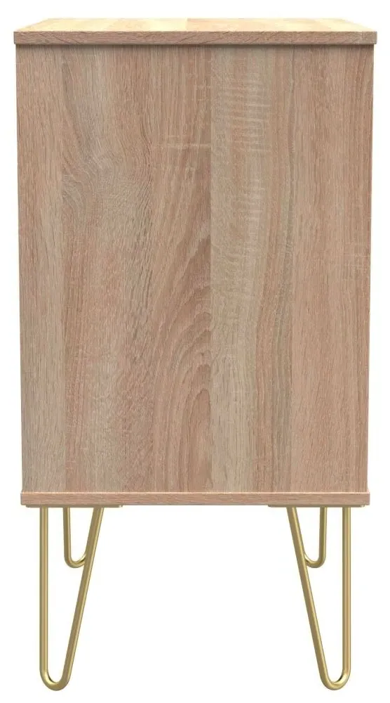 Diamond 3 Drawer Midi Chest with Hairpin Legs - Bardolino Oak