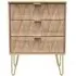 Diamond 3 Drawer Midi Chest with Hairpin Legs - Bardolino Oak