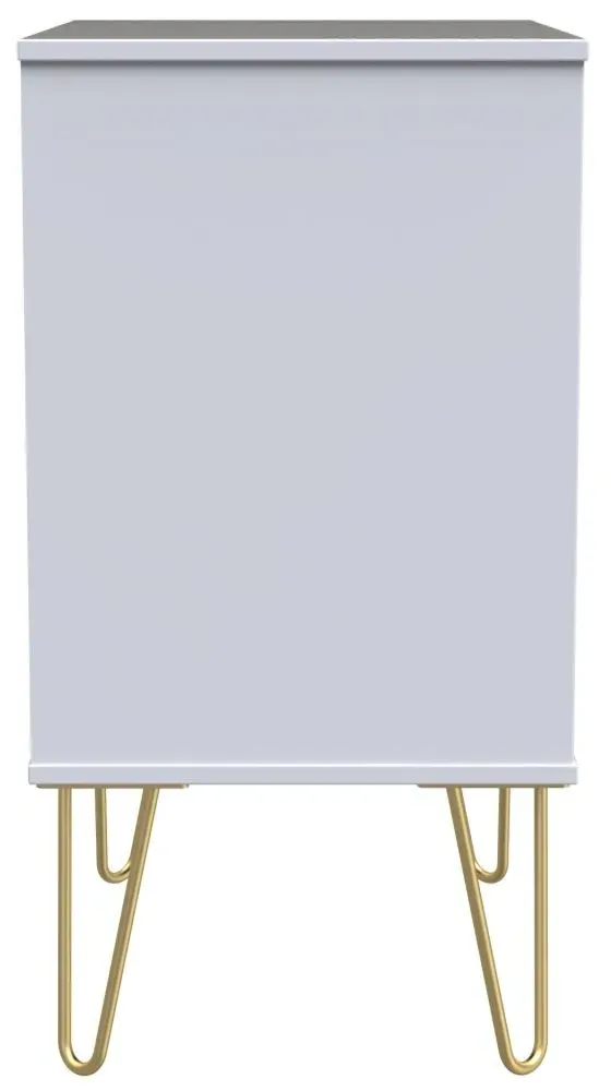 Diamond 3 Drawer Midi Chest with Hairpin Legs - Black, White