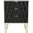 Diamond 3 Drawer Midi Chest with Hairpin Legs - Black, White