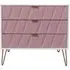Diamond 3 Drawer Small Chest with Hairpin Legs - Pink, White